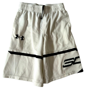 Under Armour SC Youth Boy Medium 10/12 Years Basketball Shorts White Black